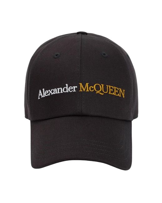 Alexander McQueen Klassisches logo bicolor schwarz gold hut in Black für Herren