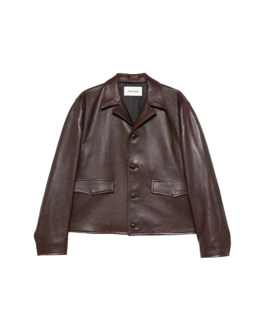 TONYWACK Brown Leather Jackets for men