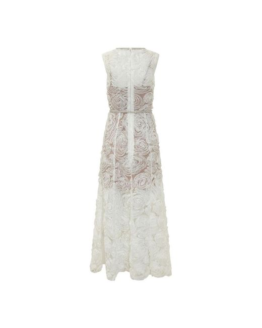 Self-Portrait Kleedjes ,Wit ,Tule Pf 26 Tulle Kant Midi Jurk in het Gray