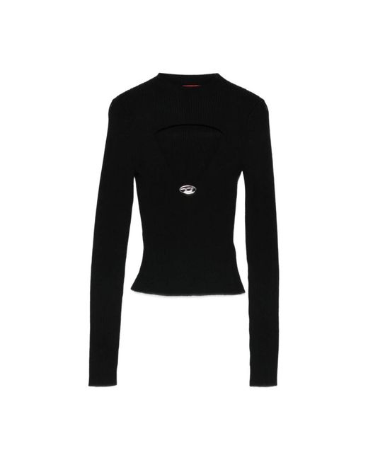 Round-Neck Knitwear DIESEL en coloris Black