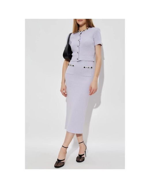 Midi Skirts Self-Portrait en coloris Purple