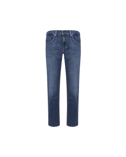7 For All Mankind Blue Straight Jeans for men