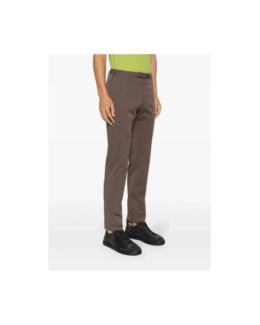 Incotex Baumwoll-Twill Hose Mit Schmal Zulaufendem Bein in Brown für Herren