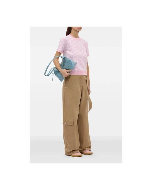 MSGM Pink Rundhals-Strickpullover