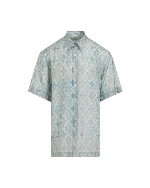 Dries Van Noten Blue Short Sleeve Shirts for men