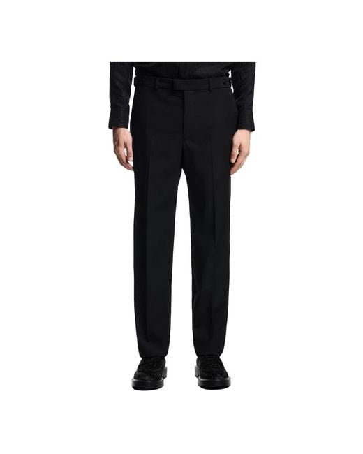 Emporio Armani Black Straight Trousers for men