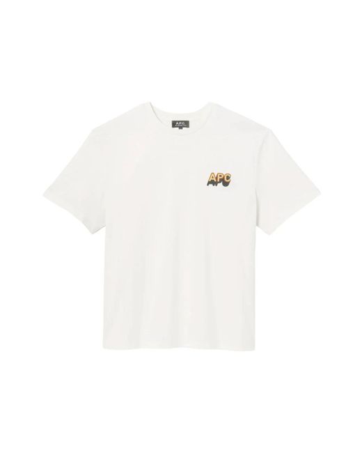 A.P.C. Ecru Crew Neck T-Shirt in White für Herren