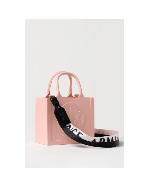 Armani Exchange Pink Stilvolle taschen in puderfarbe