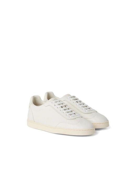 Brunello Cucinelli Weiße Sneakers Schnürung Gepolsterter Knöchel in White für Herren