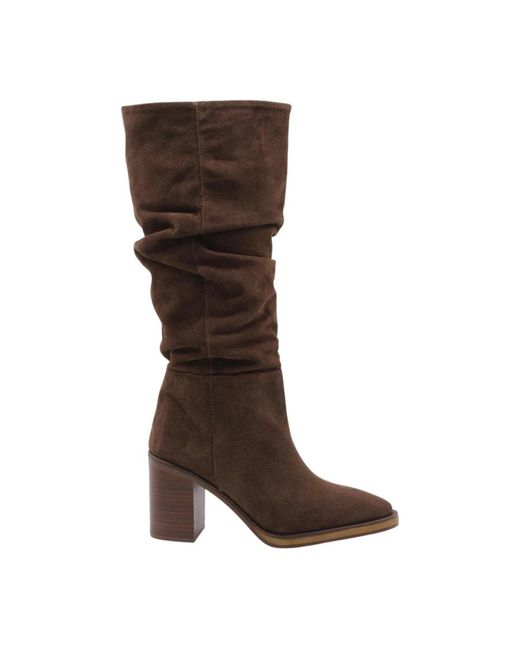 Alpe Brown Heeled Boots