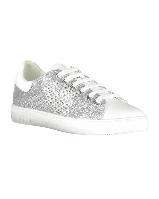 Emporio Armani Sportieve Zilveren Sneakers Met Contrastdetails in het White