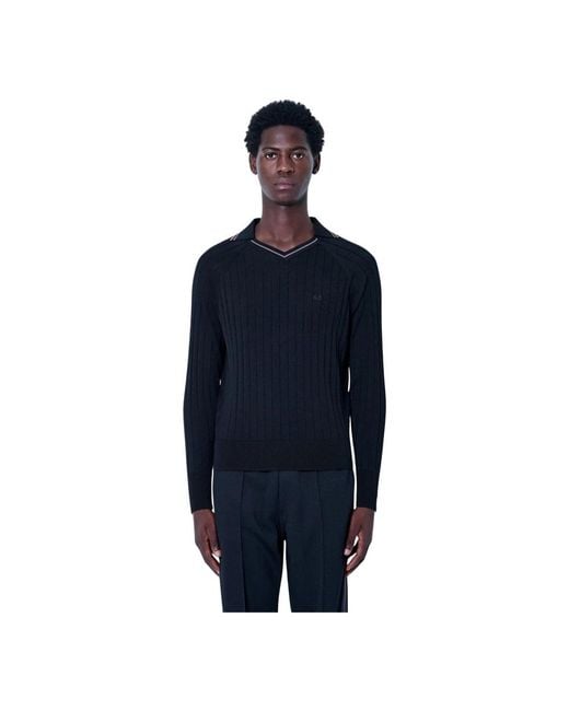Wales Bonner Blue V-Neck Knitwear for men