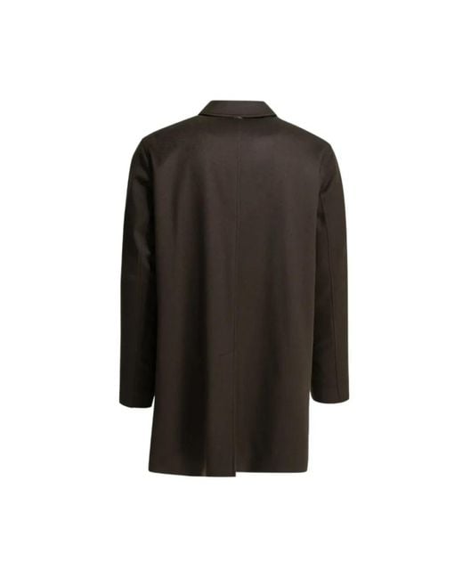 Single-Breasted Coats Herno de hombre de color Black