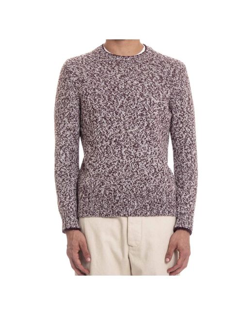 Barba Napoli Purple Round-Neck Knitwear for men