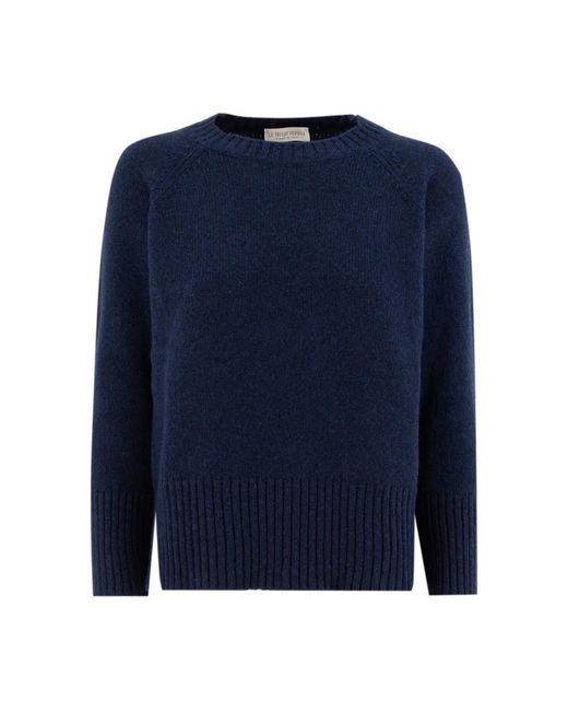 Le Tricot Perugia Blue Round-Neck Knitwear
