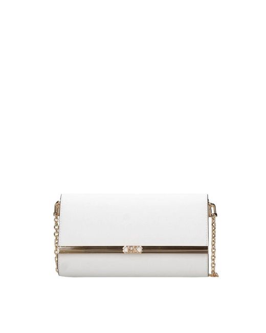 Michael Kors White Weiße Saffiano-Leder-Schultertasche
