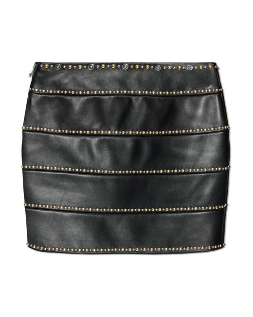 Versace Black Leather Skirts