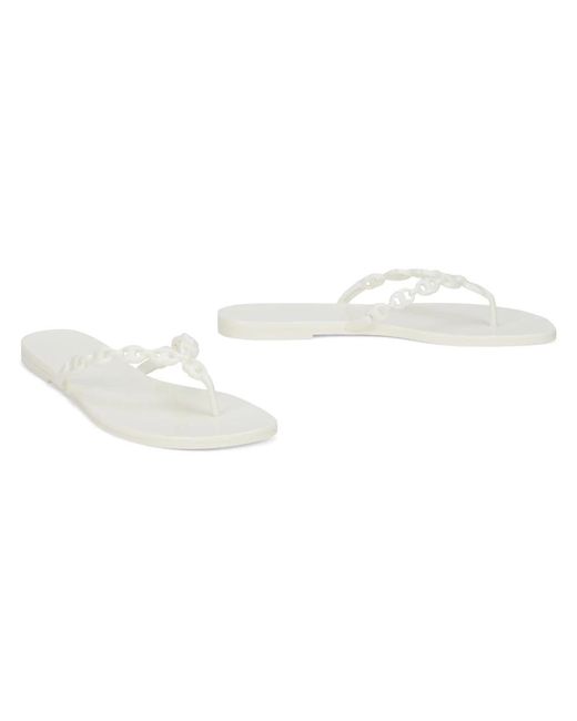 Tory Burch White Flip Flops