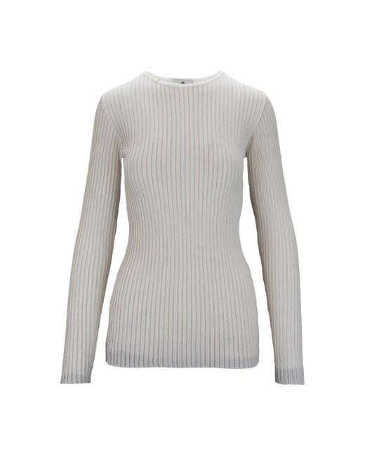 Elisabetta Franchi Gray Round-Neck Knitwear