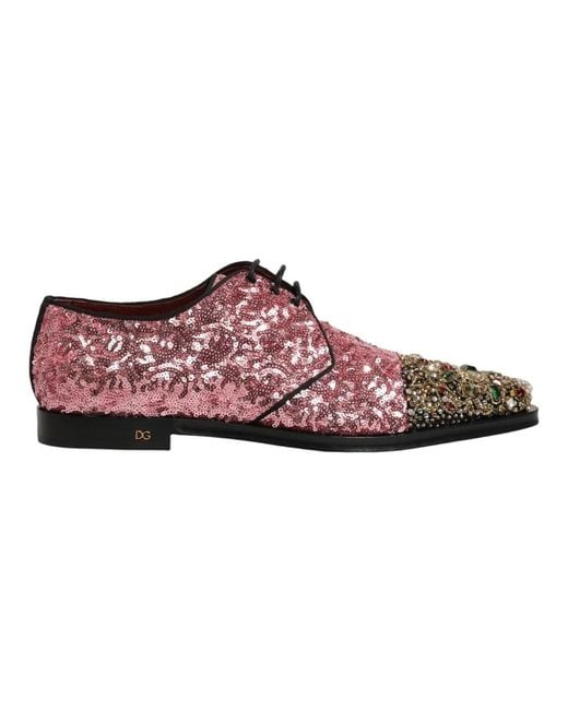 Dolce & Gabbana Red Laced Shoes for men
