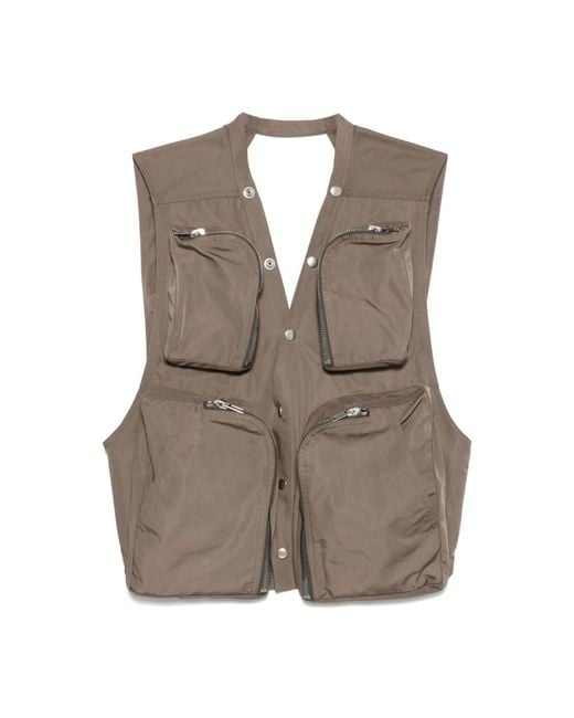 Rick Owens Cargo Weste Jacke in Brown für Herren