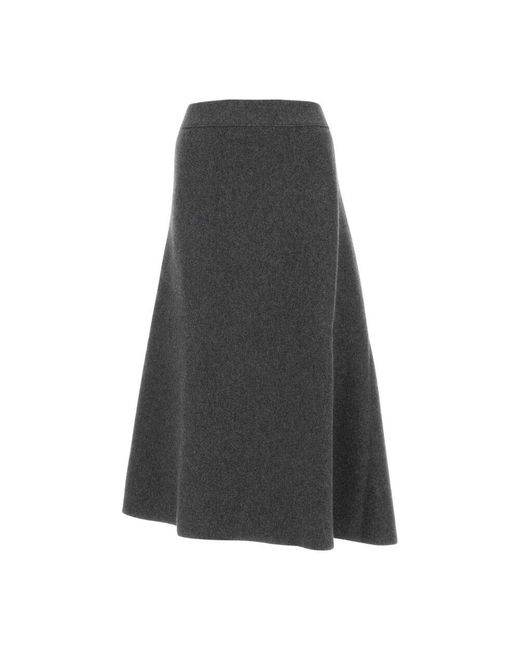 Jil Sander Gray Luxuriöser grauer wollmischung midi-rock
