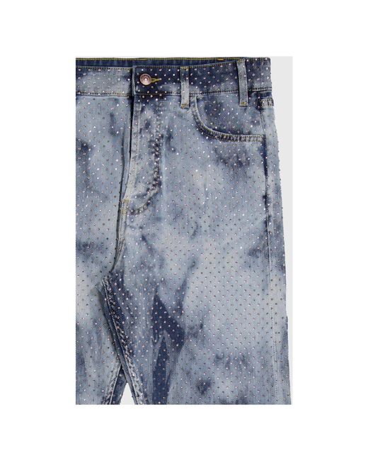 Laneus Blue Denim silver strass jeans