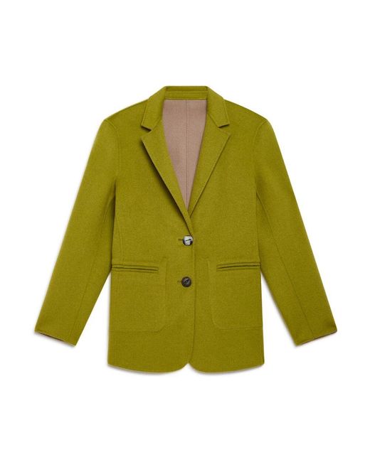 Maliparmi Green Wendbare wolljacke mit revers