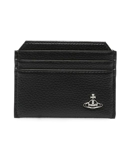 Vivienne Westwood Black Schwarze brieftasche mit signatur orb