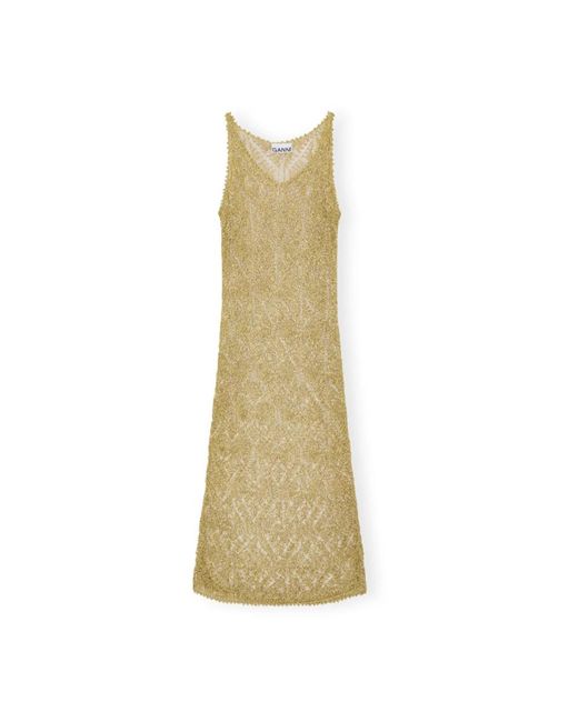 Midi Dresses di Ganni in Metallic