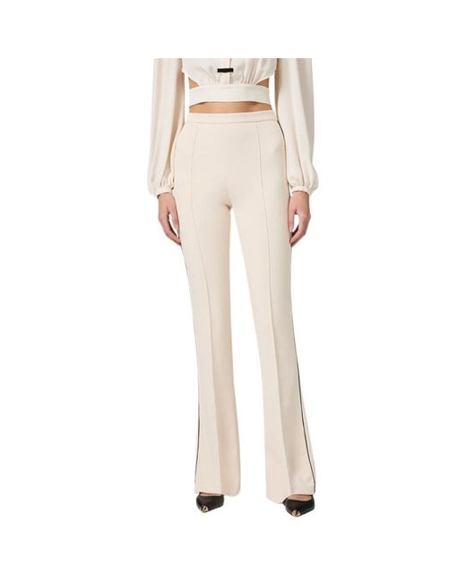 Wide Trousers Elisabetta Franchi de color Natural