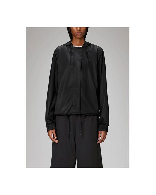 Rains Black String Jacke