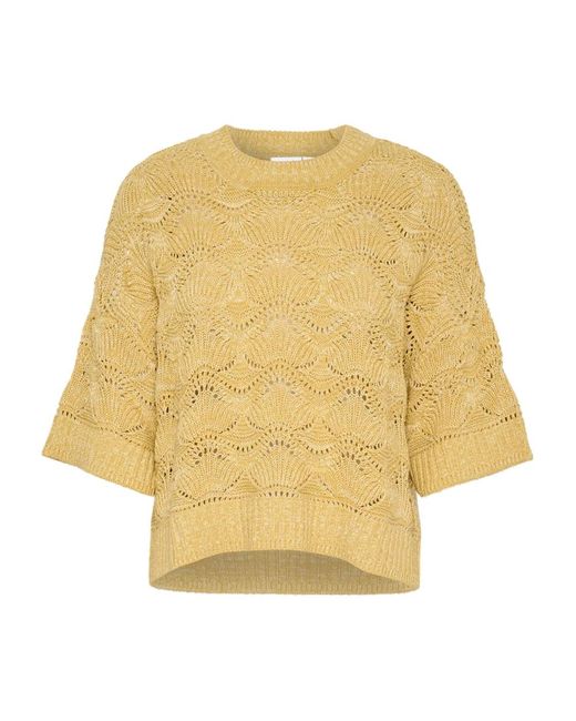 Round-Neck Knitwear di Saint Tropez in Yellow