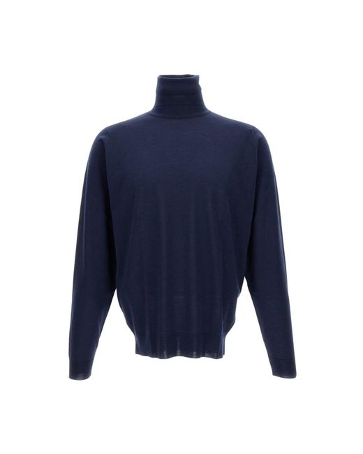 John Smedley Truien & Vesten ,Blauw ,Wol Cherwell Turtleneck in het Blue voor heren