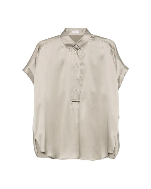 Brunello Cucinelli Natural Blouses
