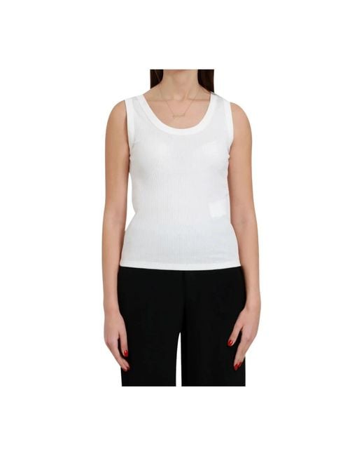 Max Mara White Sleeveless Tops