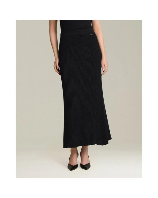 Kiton Rokken ,Zwart ,Wol Metallic Wool Pencil Rok in het Black