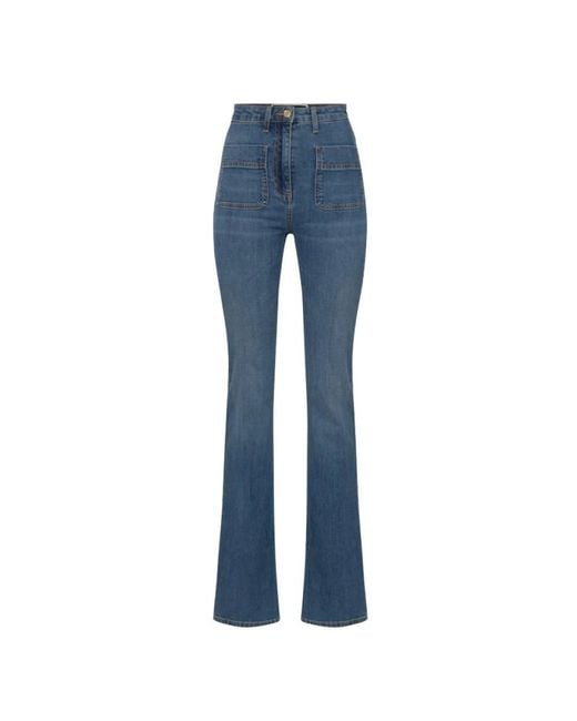 Elisabetta Franchi Blue Boot-Cut Jeans