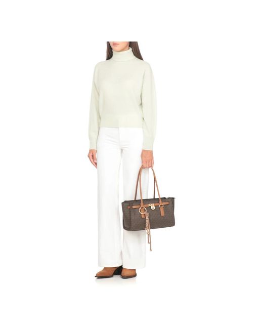 Michael Kors Brown Braune Schultertasche Mit Monogramm