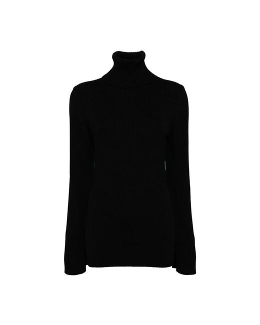 Junya Watanabe Truien & Vesten ,Zwart ,Wol Zwarte Wollen Coltrui in het Black