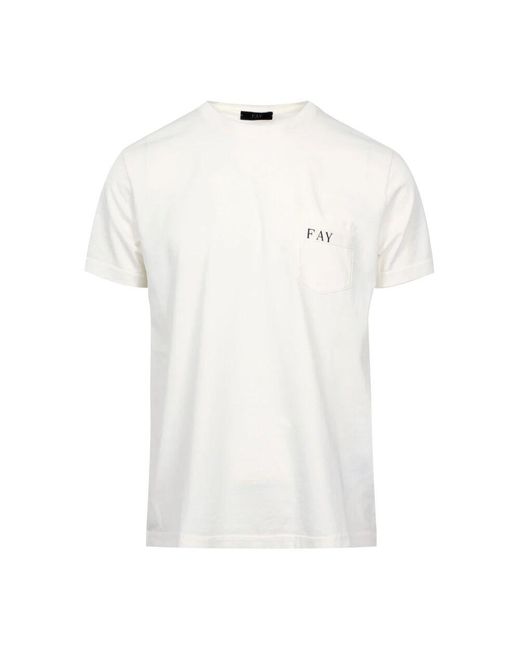 Fay T-Shirts in White für Herren