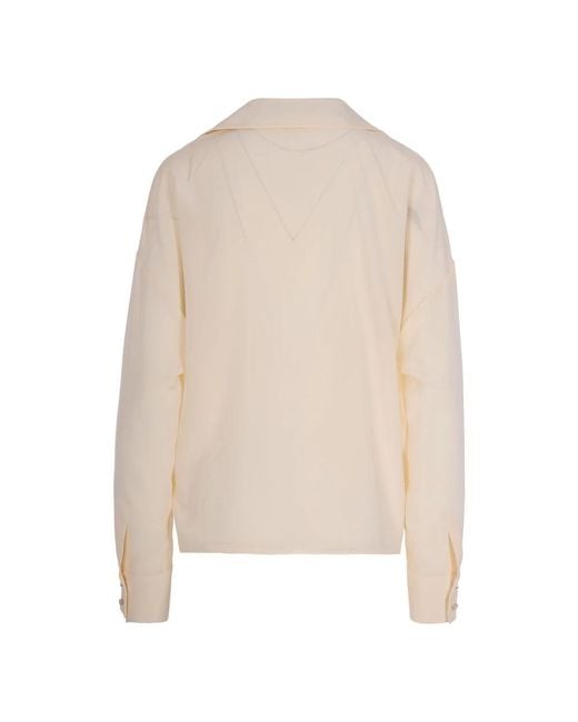 Max Mara Natural Mstcolono Tie-Detail Pleated Shirt