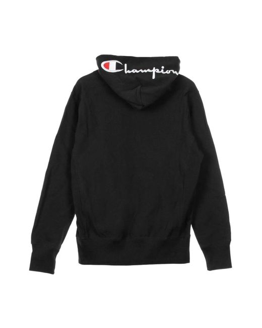 Champion Hoodies & Sweatvesten ,Zwart ,Katoen Logo Hoodie in het Black voor heren