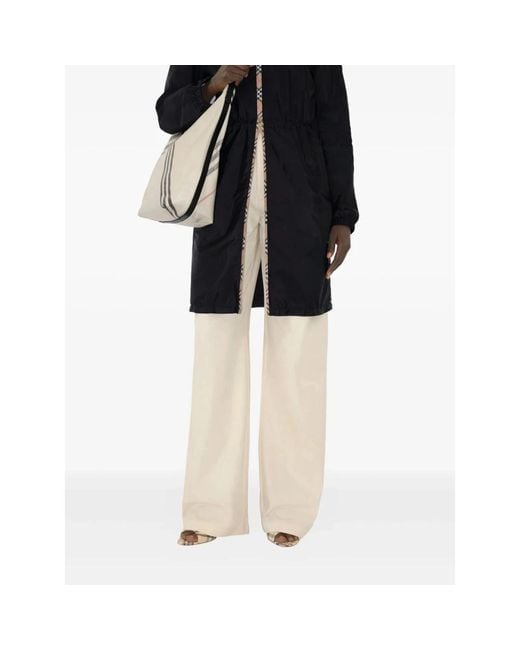 Burberry Black Vintage Check-Trim Parka Coat