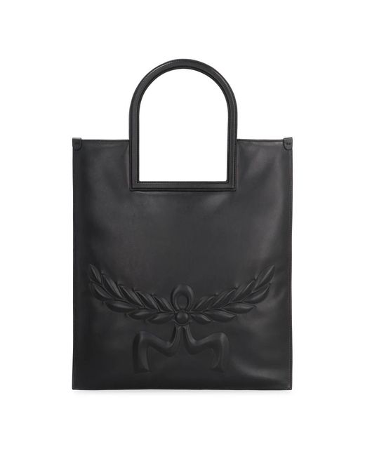 MCM Black Leder arel tote tasche