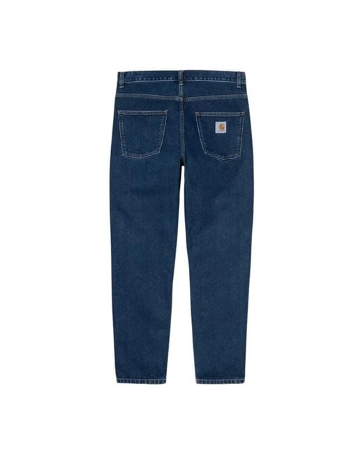 Carhartt Blue Straight Fit Jeans for men