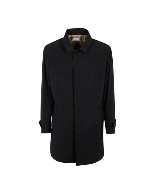 Brunello Cucinelli Black Double-Breasted Coats for men