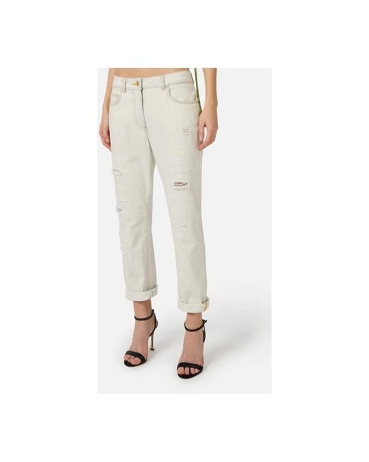 Elisabetta Franchi Gray Straight Fit Jeans