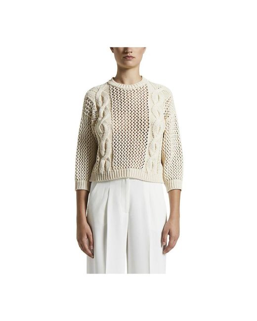 Peserico Natural Reine Baumwollwebtrikotpullover