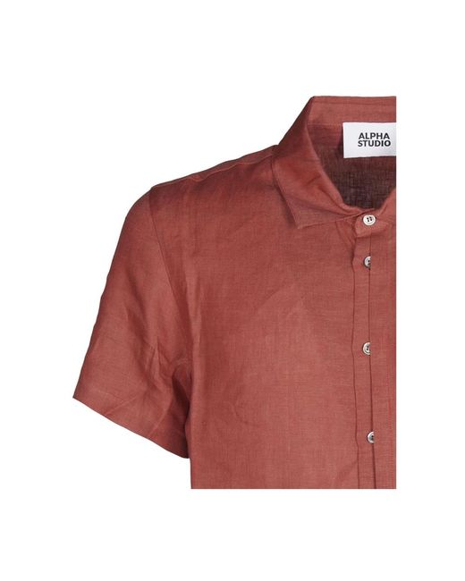 Alpha Studio Kurzarmhemd in Red für Herren